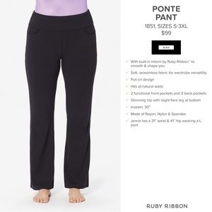 Ruby Ribbon Ponte Pant. Size XL